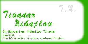 tivadar mihajlov business card